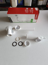 Sifón para fregadero de 2 cubetas 30723640, blanco