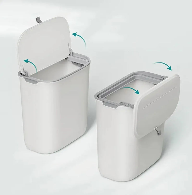 Cubo de basura colgante con tapa