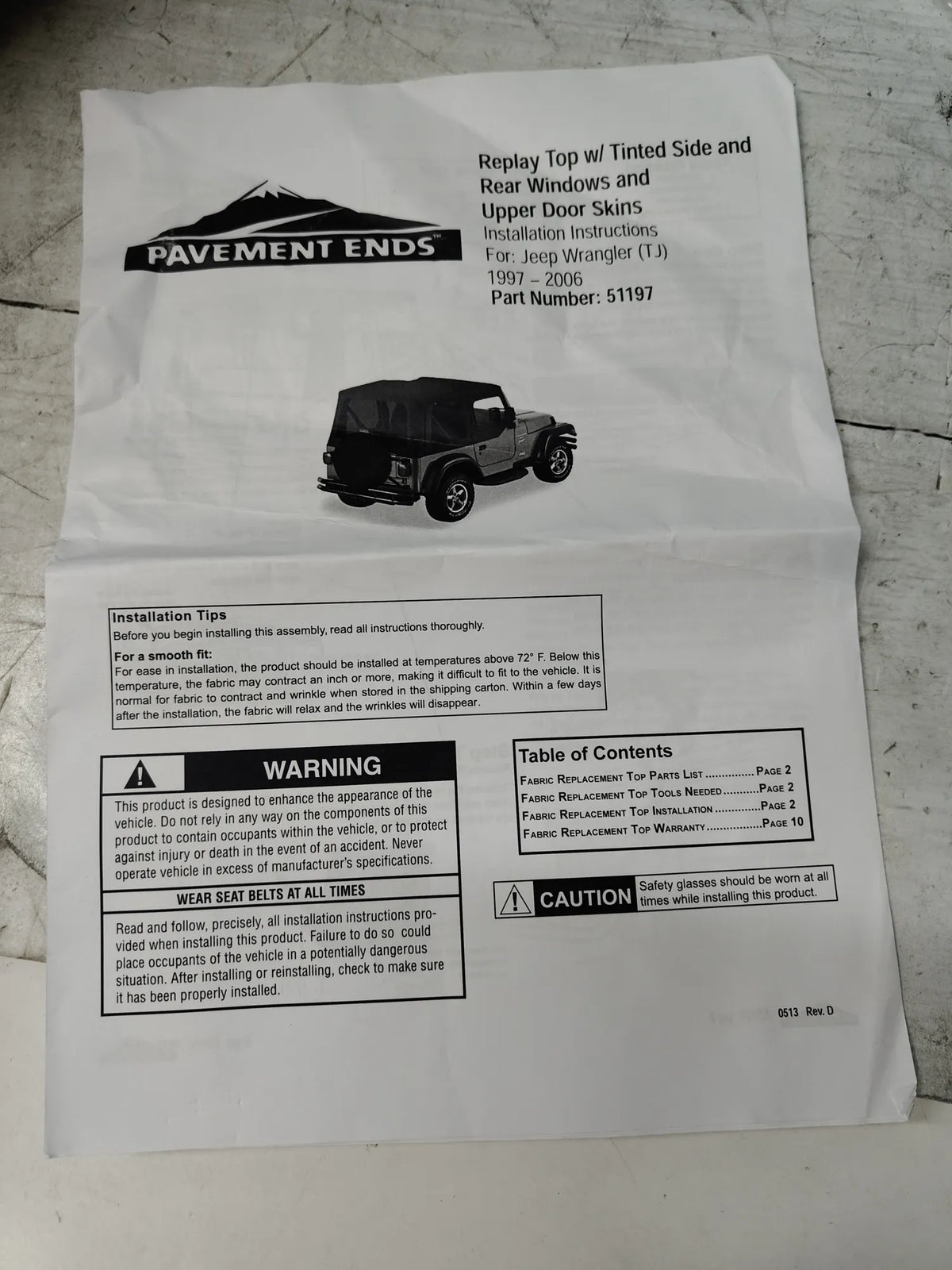 Soft top con ventanas traseras - Pavement ends
