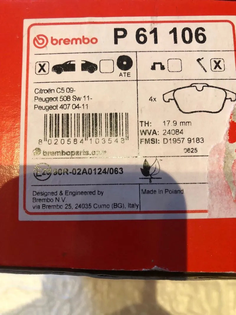 Brembo P 61 106 Pastillas de Frenos