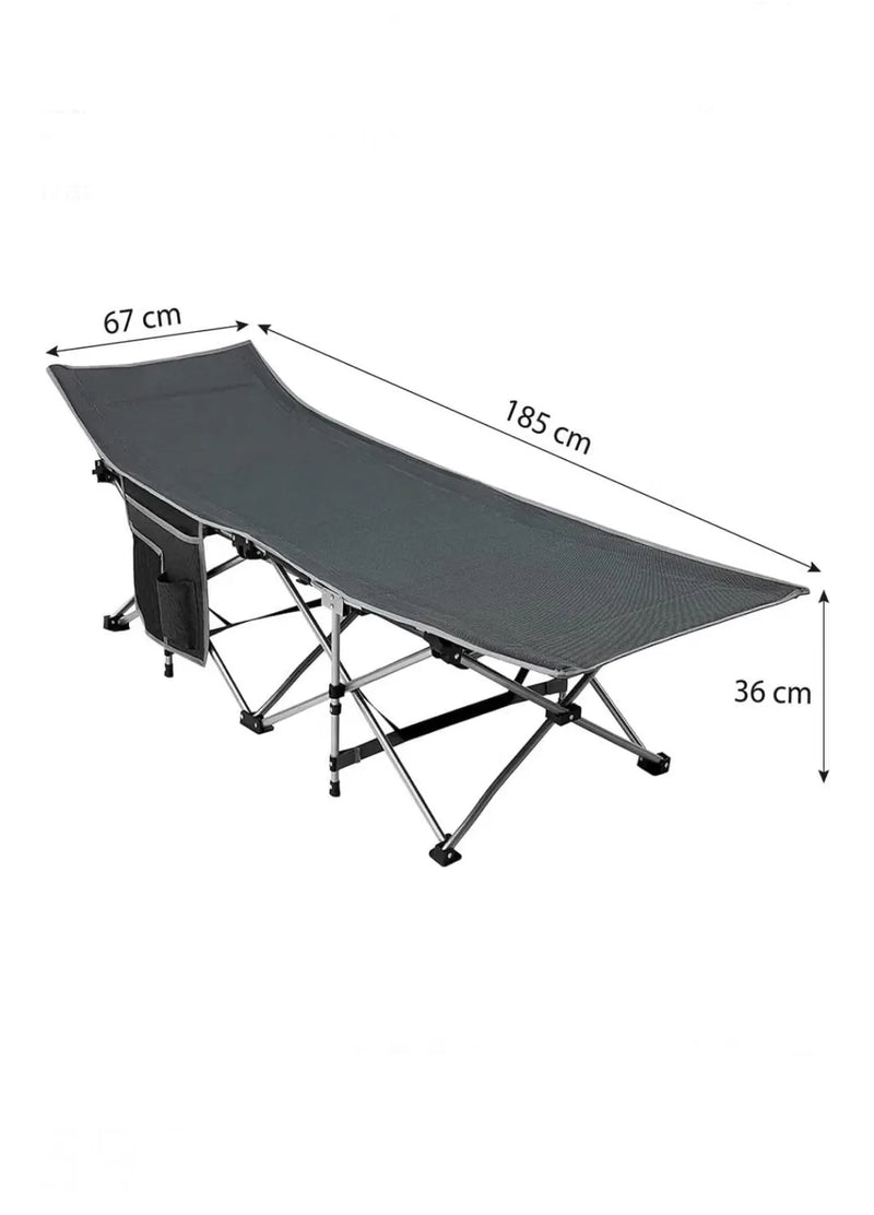 Tumbona Cama Plegable de Camping Gris