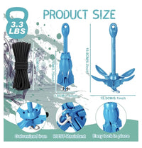 Paquete de 2 anclajes de kayak marino de 3.5 libras
