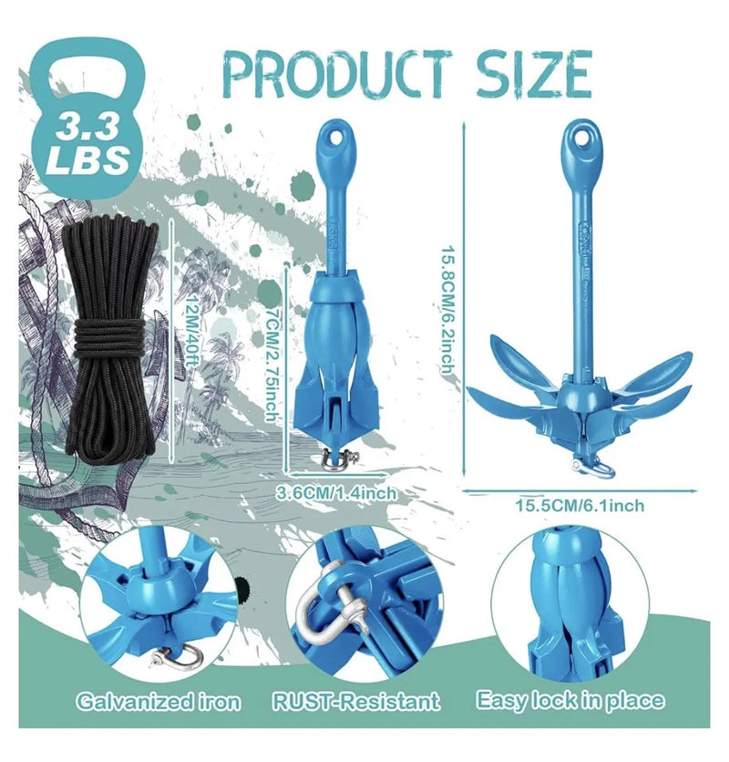 Paquete de 2 anclajes de kayak marino de 3.5 libras