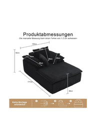 sofá de estilo interior de 46 cm de altura con diseño sin marco