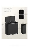 Cubo de basura, 2 compartimentos interiores de plástico (2 x 40 L)