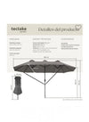 Sombrilla con tres partes SILIA gris  460 x 270 cm