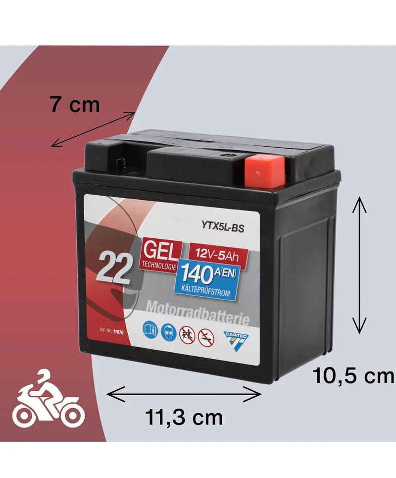 Batería Moto CARTEC YTX5L-BS