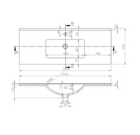 Encimera lavabo rectangular