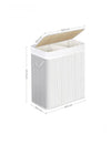 Cesto de ropa, 100 L, con tapa, de bambú