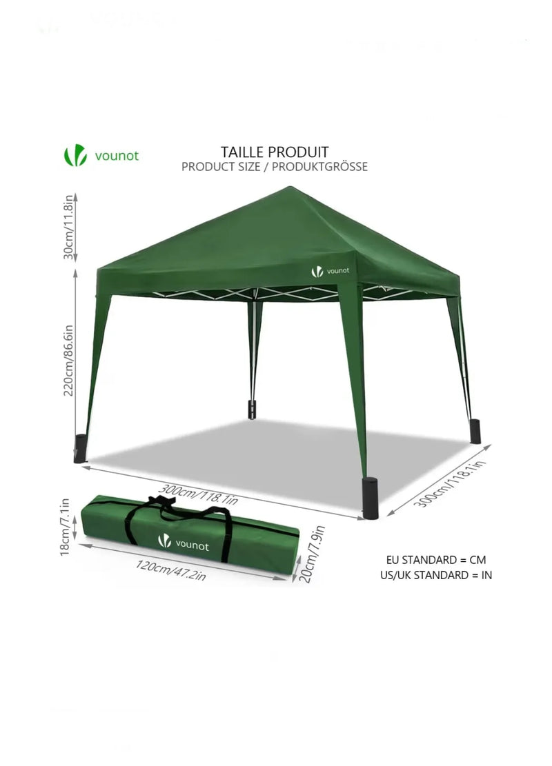Gazebo Plegable Cenador 3x3 m con Bolsas