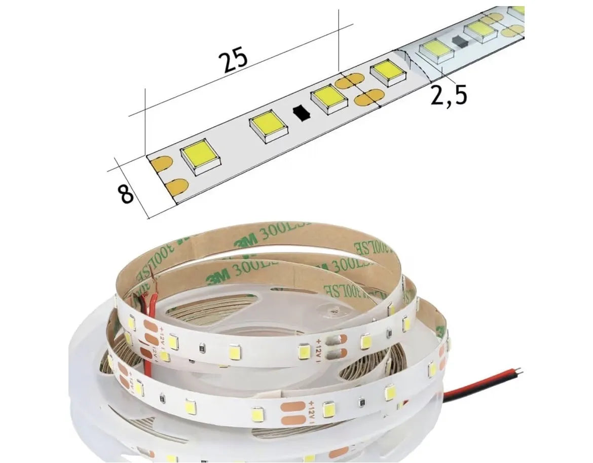 Tira LED 5 Metros 12V No Impermeable IP20 Jandei