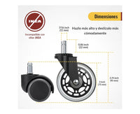 Ruedas Silla Oficina Set de 5 HOLKIE