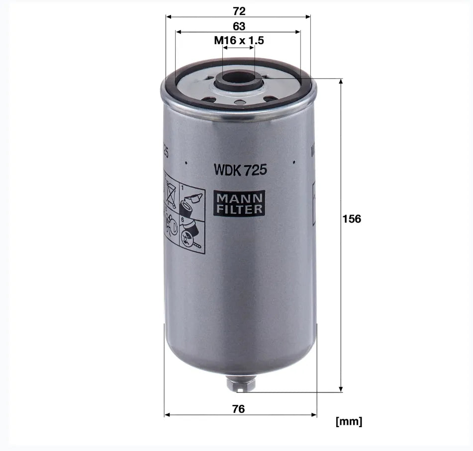 Filtro combustible WDK 725 - MANN FILTER
