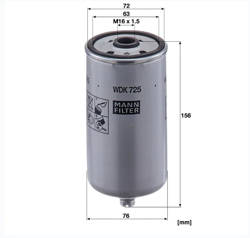 Filtro combustible WDK 725 - MANN FILTER