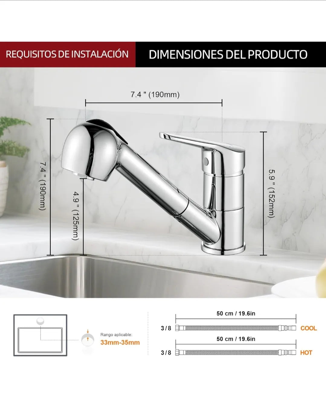 Grifo de Cocina Extraíble, ibergrif