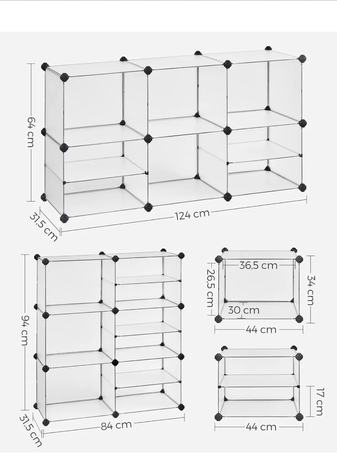 Estantería Modular de 9 Compartimentos SONGMICS