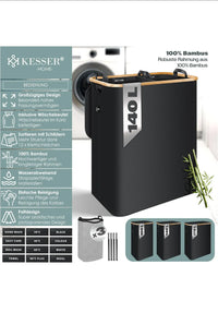 Cesto de ropa con tapa plegable Kesser