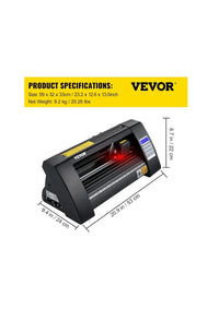Plóter de Corte de Vinilo 375 mm Luz de Guía LED Signmaster VEVOR