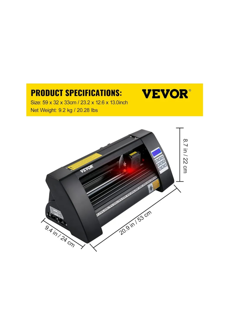 Plóter de Corte de Vinilo 375 mm Luz de Guía LED Signmaster VEVOR
