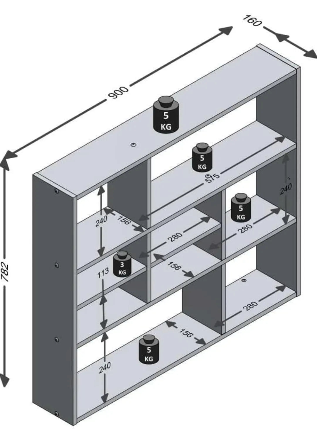 Estante de pared de madera - Fmd