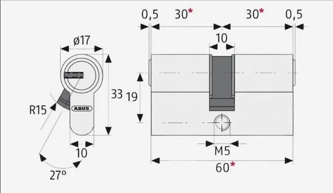 ABUS 48300 Cilindro perfilado D6XNP ABUS