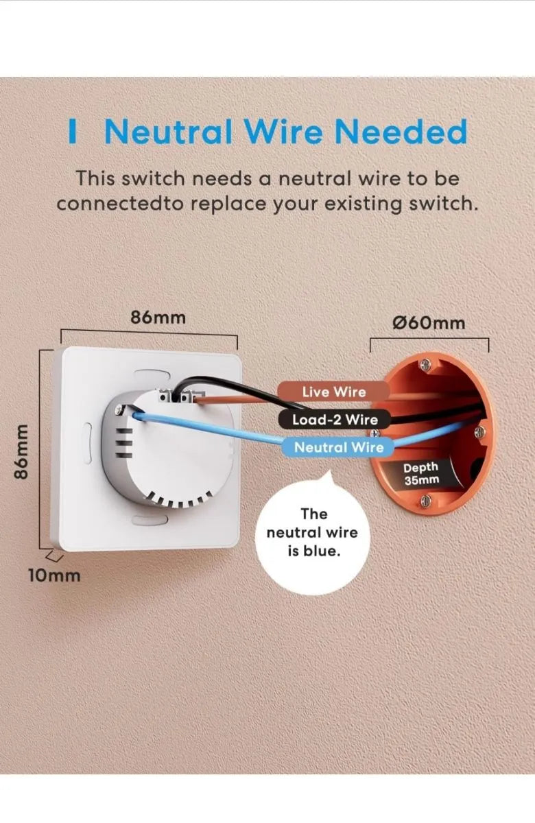 Interruptor de Pared Inteligente WiFi, Meross