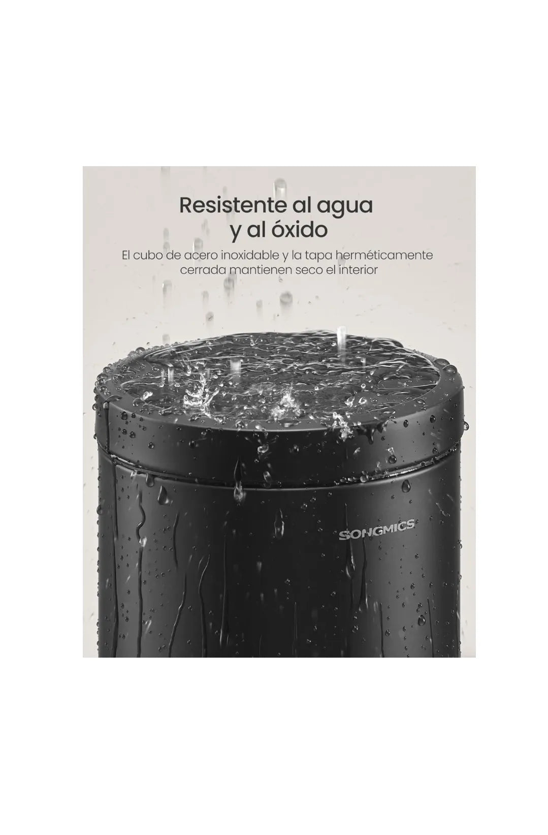 Cubo de Basura de Baño, 6 L, Cubo de Acero con Tapa de Cierre Suave