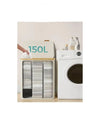 Cesto de ropa con tapa, 3 compartimentos, 150 L,