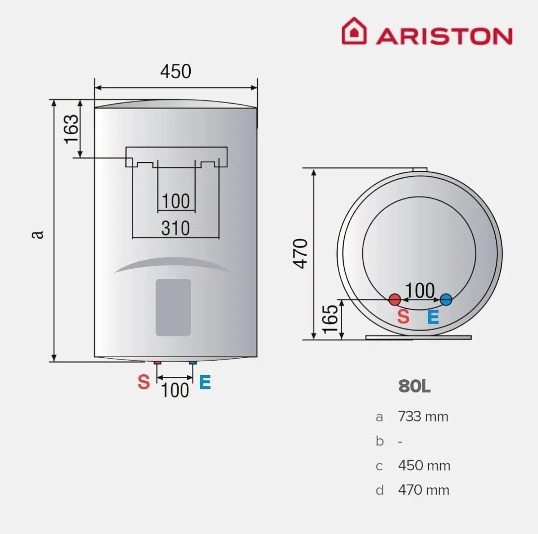 Termo eléctrico de 80 litros - Ariston