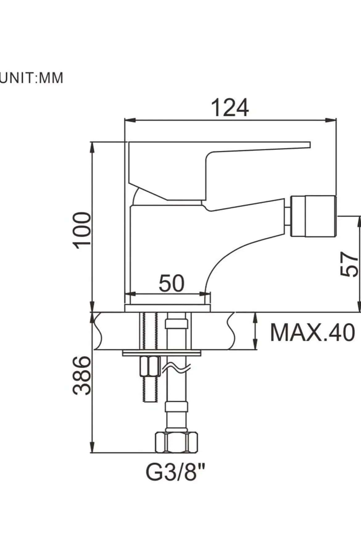 Mezclador monomando clásico para lavabo y bidé Ibergrif