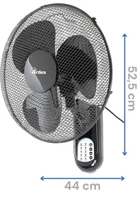 Ventilador de pared con 3 aspas rotatorias - Ardes