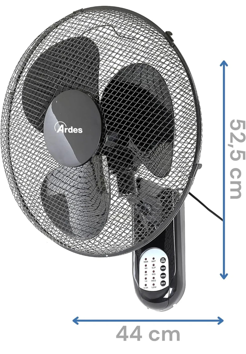 Ventilador de pared con 3 aspas rotatorias - Ardes