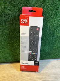 Televisor con control remoto universal One For All