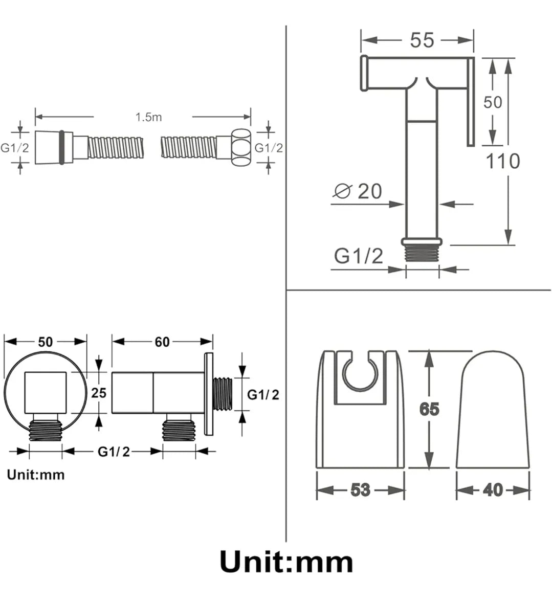 Kit grifo para bidet para WC