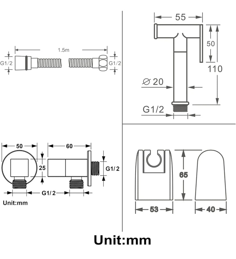 Kit grifo para bidet para WC