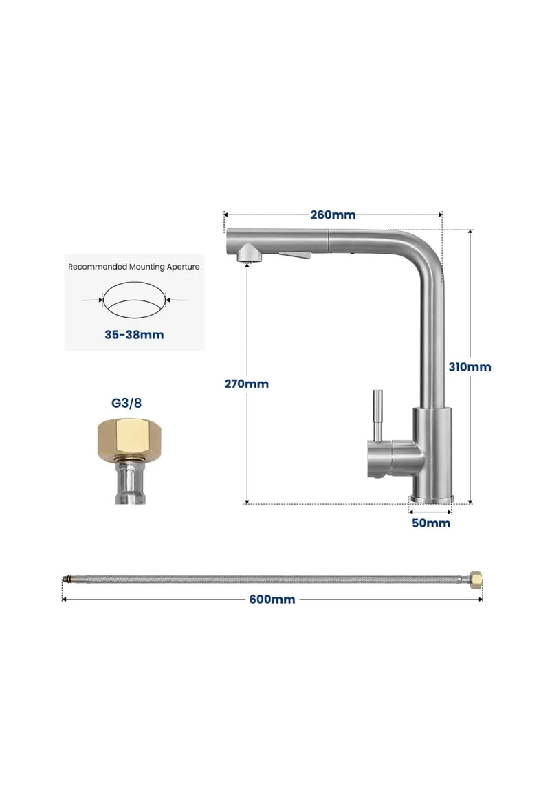 Grifo de cocina con 2 modos de pulverización