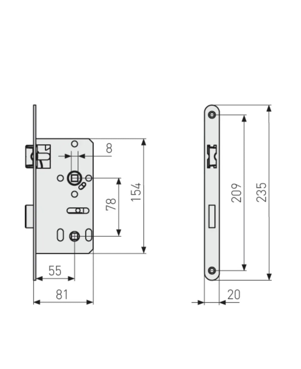 Cerradura de embutir para puerta ABUS