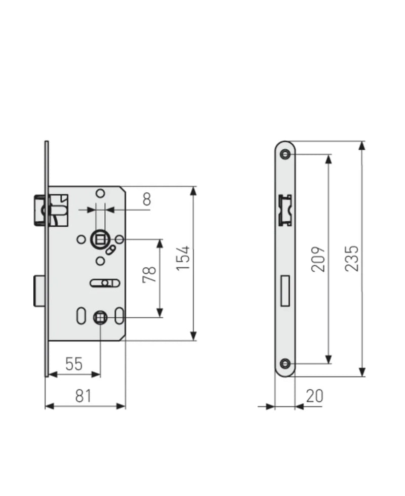 Cerradura de embutir para puerta ABUS
