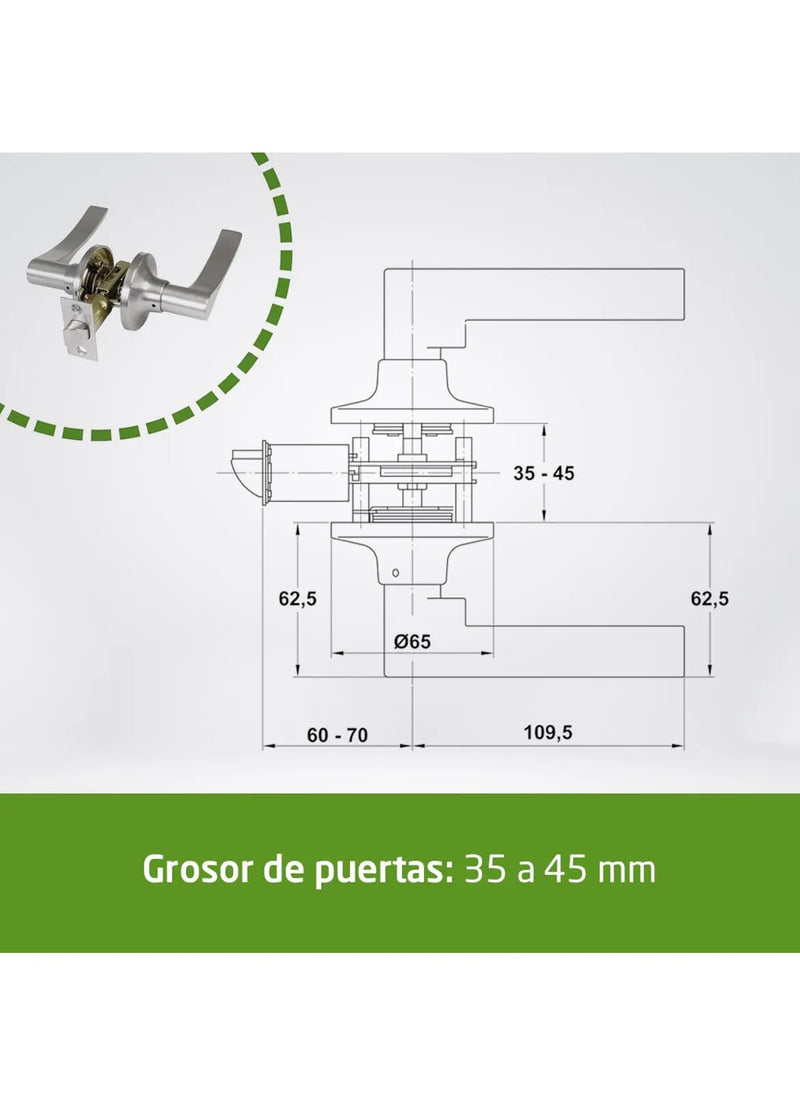 Manilla de paso con picaporte Amig