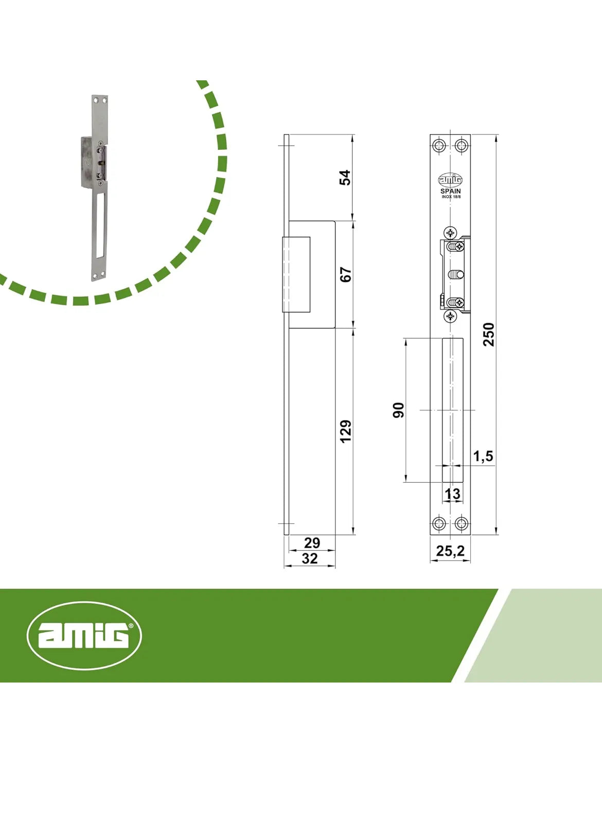 Abrepuertas Eléctrico de Embutir para Puertas Amig