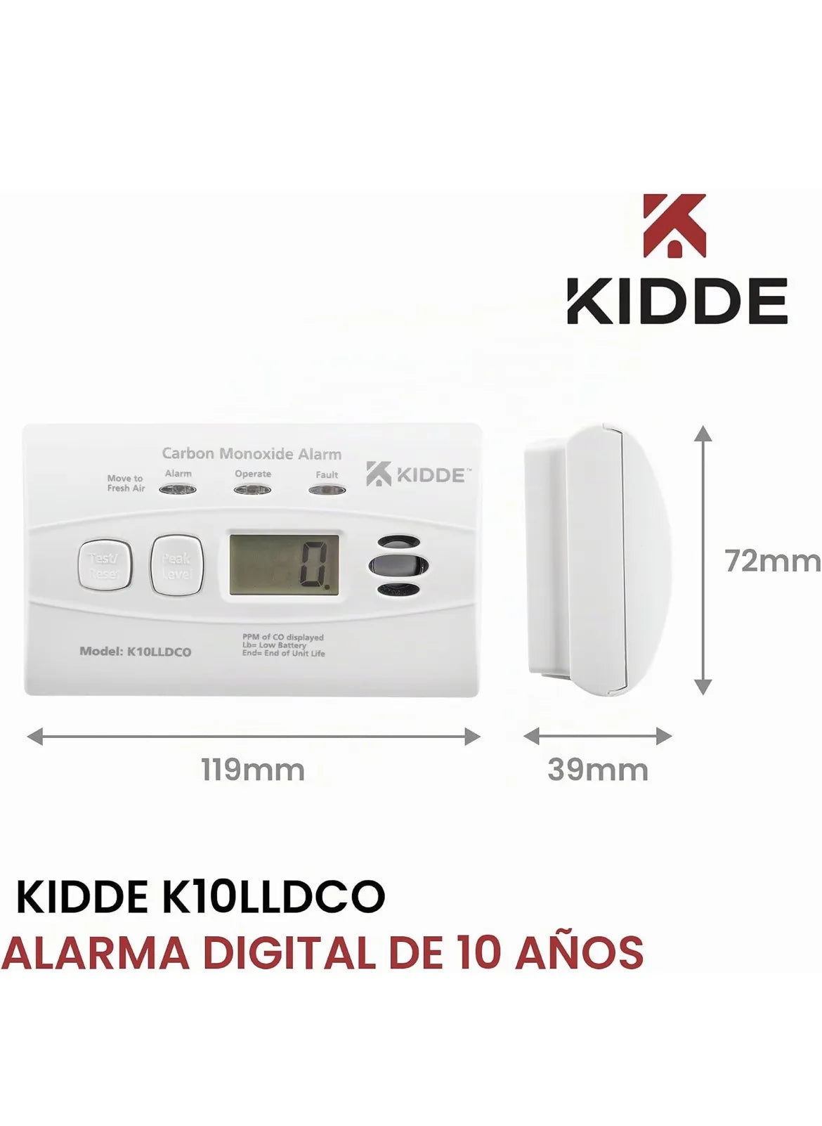 Alarma de monóxido de Carbono Kidde