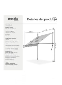 Toldo plegable para balcón 150cm