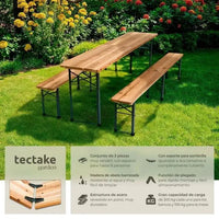 Juego de bancos y mesa para jardín