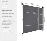 Toldo de pinza alto