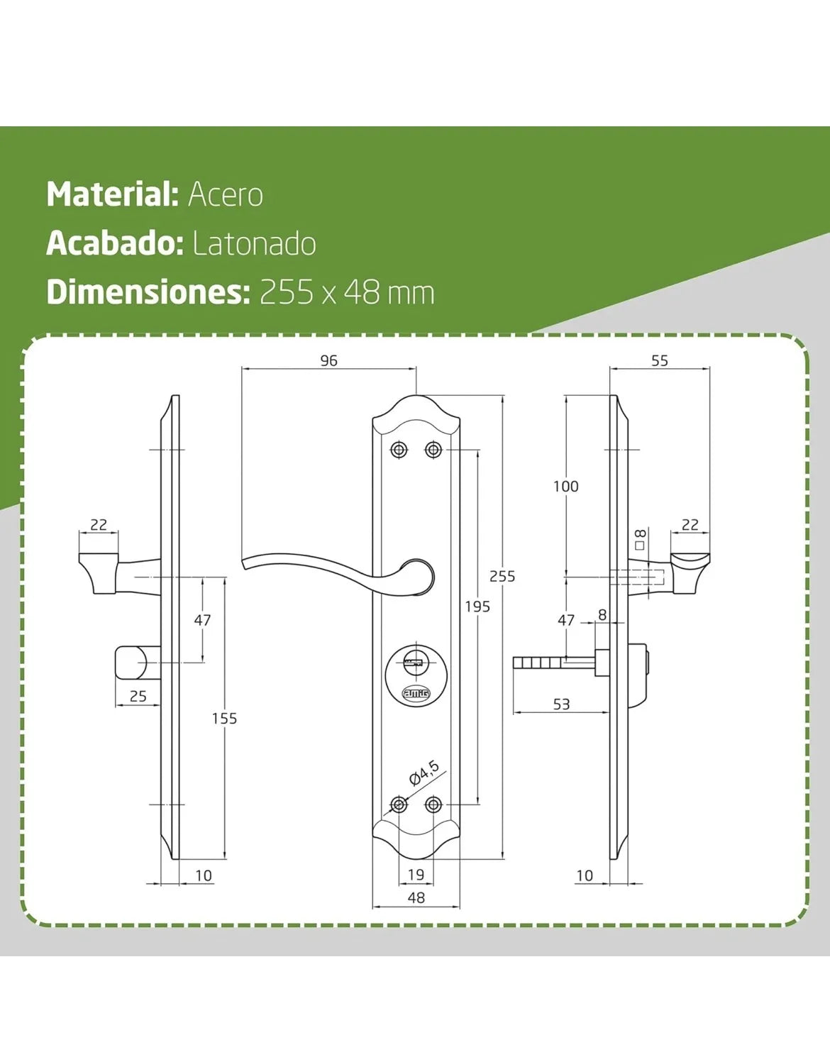 Manilla para puertas Izquierda MOD. 46 Amig