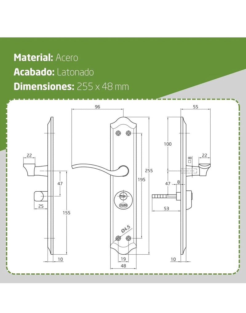 Manilla para puertas Izquierda MOD. 46 Amig
