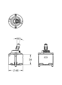Cartucho 46mm discos ceram y limint Grohe