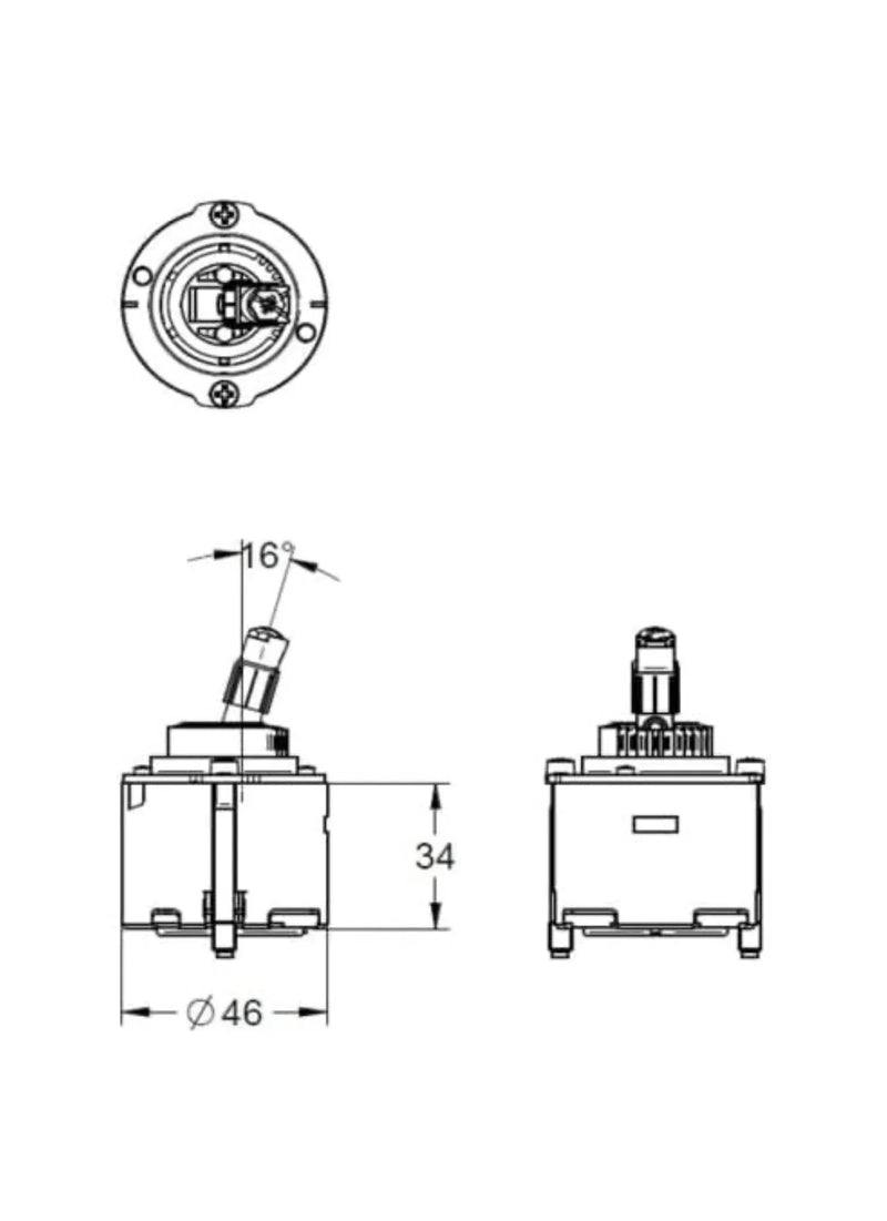 Cartucho 46mm discos ceram y limint Grohe