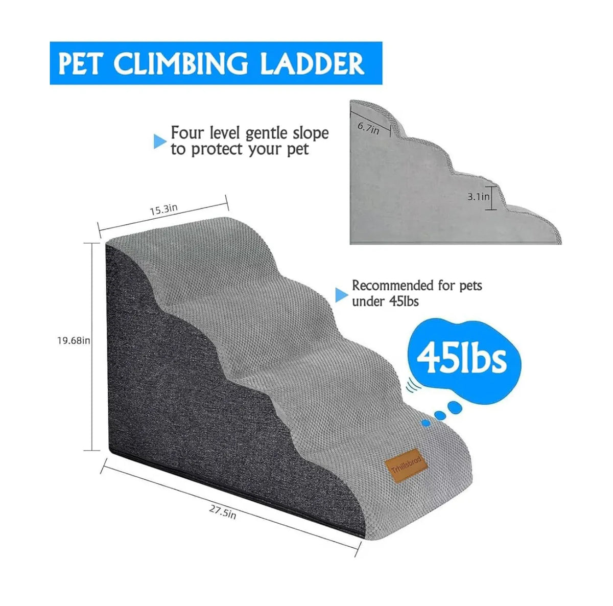 Escalera ancha para perros