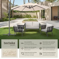 Parasol color beige de 300cm con pedal